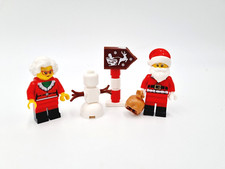 LEGO Weihnachtsmann Weihnachtsfrau Figuren Weihnachten X-Mas + Schneemann Schild