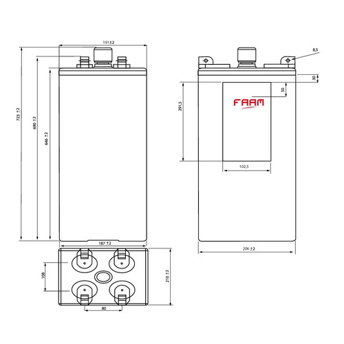 1040ah opzs 8sta100 - 2v/1040ah,