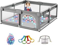 Großer Baby Laufstall grau