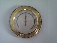 Edles 1950er Jahre Messing Zimmer-Thermometer, Durchm. 9 cm, analog, Germany