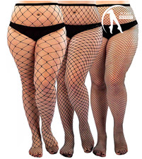 Netzstrumpfhose Nylon Oversize Plus Size Fishnet Tights Sexy Unterwäsche L-XXL