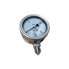 CrNi-Stahl-Glyzerin-Manometer G 1/4 senkrecht 63 mm -1/+15 bar 740/6-63.