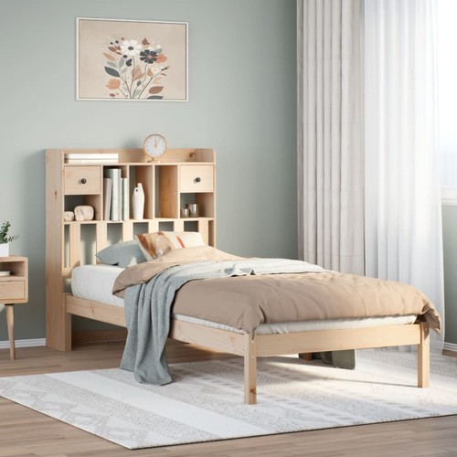 Massivholzbett mit regal - massivholzbett,