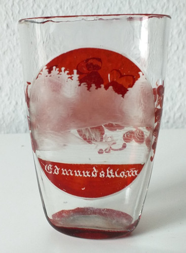 Andenken becher glas rotbeize - glas,