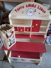 Holz Kaufladen rot-beige mit