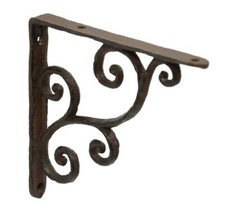 2x Regalwinkel Wandhalter rostbraun Shabby Chic Regalhaken Gusseisen SET