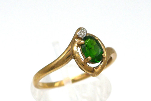 Chromdiopsid-Diamant-Goldring