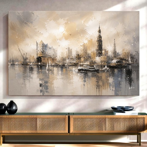 Hamburg skyline leinwand - hamburg,