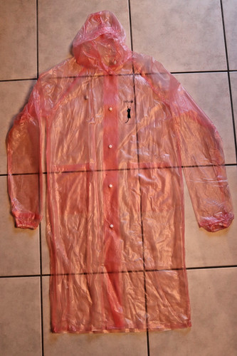Vintage raincoat pink sheer - vintage,