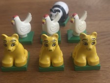 Lego Duplo Tiere 3x Huhn, 3x Tiger, 1x Panda