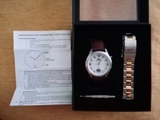 Uhr Funk Meister Anker Herrenuhr in Box Leder- und Metallarmband
