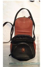 Schwarz braune Lederhandtasch