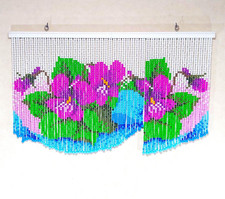 Perlen Noren Vorhang Blumenmuster asymmetrisch 85x53cm aus Japan