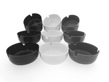 MC-Trend Aschenbecher Set 12 Stück Melamin rund Outdoor 3 Farben stapelbar