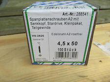 Marken Edelstahl Holzschrauben 4,5x50mm 100Stück rostfrei / Aktion ContPal3aK1
