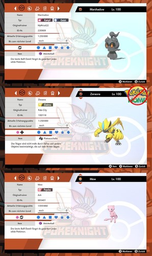 Marshadow zeraora mew non - marshadow,