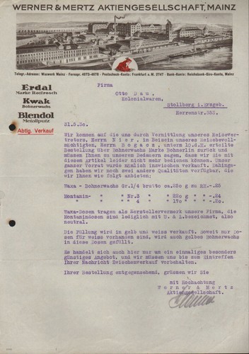 Mainz brief 1930 erdal - brief, erdal-