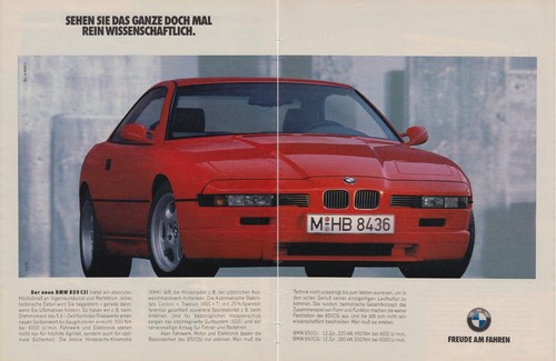 Bmw 850 csi - -, reklame
