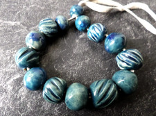 Konvolut 14 x Keramik Kugeln zum Auffädeln Halskette/Armband;  selber Basteln