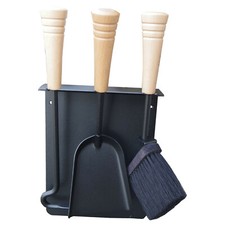 Wand Kaminbesteck schwarz