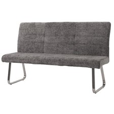 B-Ware Sitzbank MCW-G55, Edelstahl gebürstet Chenille Öko-Tex, 160cm, dunkelgrau