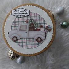 !! Wunderschöne runde Box mit Deckel !! für WEIHNACHTEN !! **handgefertigt**