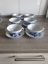 Porzellan Bavaria 6x Suppentasse mit Untertasse Zwiebelmuster