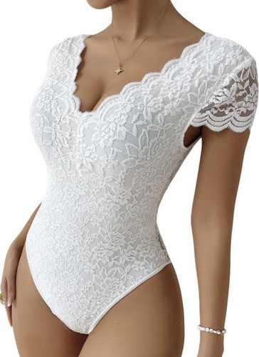 Damen body spitze weiß - spitze,
