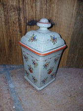 Retro Style Gewürzdose Pfalzkeramik florales Design Blumenmotiv grau bunt