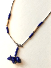 Feine Sterling Silberkette Bär Silber Lapis Lazu Bärenkette Indianerschmuck
