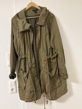 Khaki Parka Übergangsjacke mit Kapuze H&M Größe L klassischer Herbstmantel