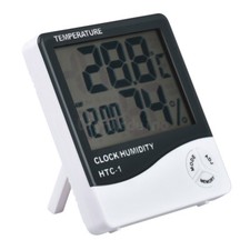 Digital TEMP Humidity Clock Thermometer Hygrometer Luftfeuchtigkeitsmesser