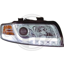 Light Tube Scheinwerfer Audi A4 8E B6 Bj. 2001-2004 chrom LED Tagfahrlicht Optik