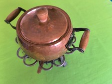 Stöckli Swiss - Fondue Topf - Vintage - Kupfer 60er Stövchen Brenner 