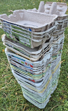 50 Stück Eierpappen diverse Farben 6er Eierkartons Eierschachteln Verpackung ##