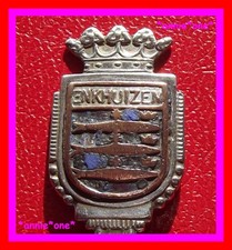꧁ EMAILLE wappen ANDENKENLÖFFEL nordholland ENKHUIZEN niederlande FISCHE ꧂