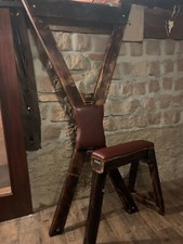 Kombination Andreaskreuz + Strafbock, mit Lederbezug, Antik Möbel, Sexmöbel