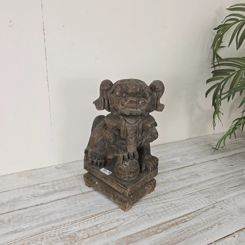 Wächterfigur holz hund - wächterfigur, fu-hund