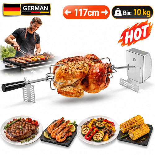 Bbq drehspieß edelstahl - bbq,