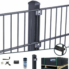 Doppelstabmattenzaun ⭐ anthrazit ⭐ Höhe 830 bis 2030 mm ⭐ Gartenzaun Komplettset