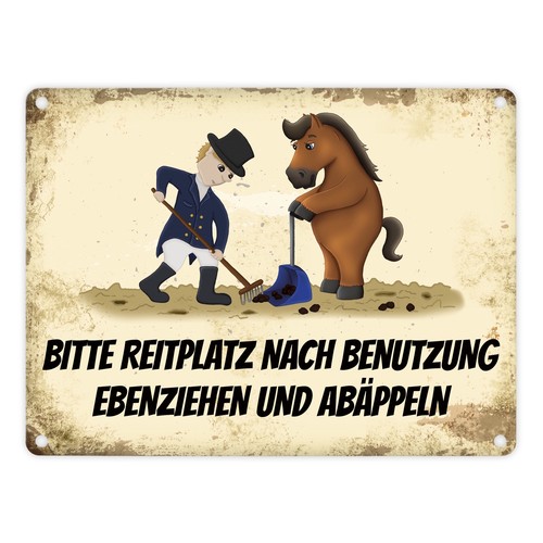 Reiter metallschild mit - metallschild,