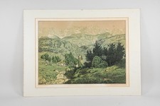 Q28T16- Hans Thoma (1839-1924) Serigraphie Alpen signiert datiert 1906