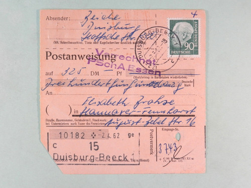 Bund postanweisung heuss - postanweisung,