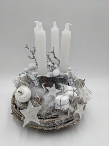 Adventskranz kugel apfel - adventskranz,