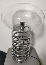 Spirale Tischlampe von Ingo Mauer Glasschirm mit verchromtem Spiralfuß Vintage