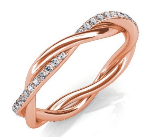 Twin twist diamantring - diamantring, mit