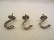 3 ALTE METALL HANDTUCH HAKEN KLEIDERHAKEN WAND AUFHÄNGER ALT ANTIK 1930'er JAHRE