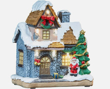 Weihnachtsdorf LED – Deko-Weihnachtshaus mit Santa Claus + warme Beleuchtung OVP