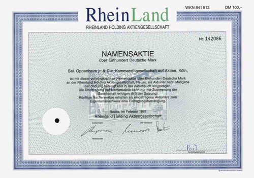 Rheinland holding 1997 neuss - rheinland,