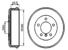 Genuine Bosch Brake Drum 0 986